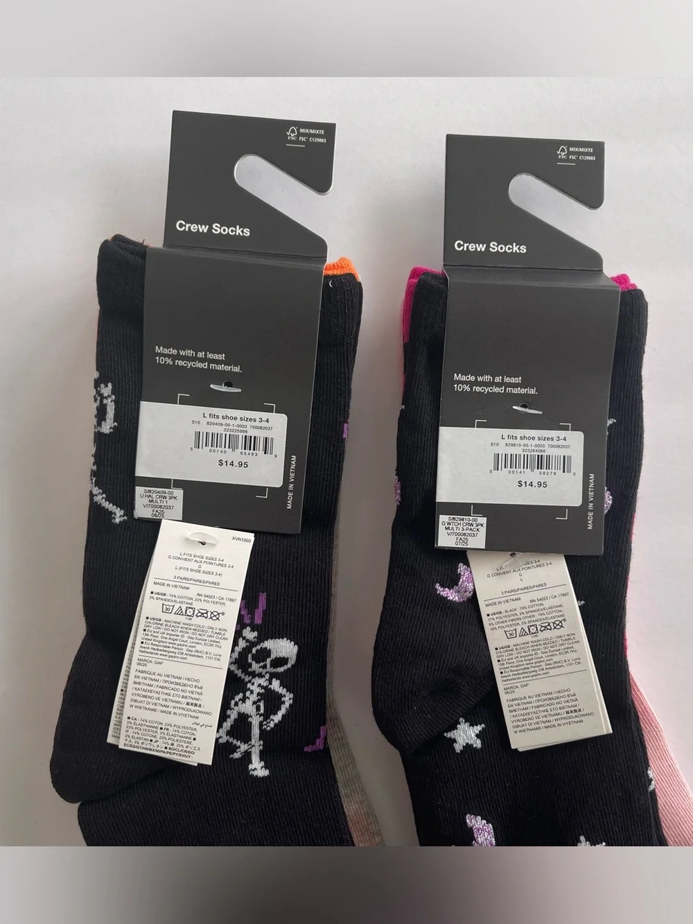 NWT GAP Kids Girls Halloween Crew Socks L
